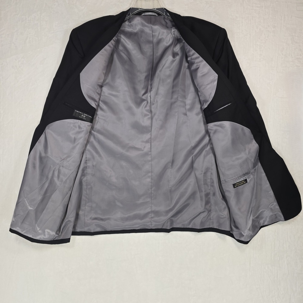 Henry Grethel Design Mens Blazer 52R Black 100% Wool Big Tall Suit Jacket